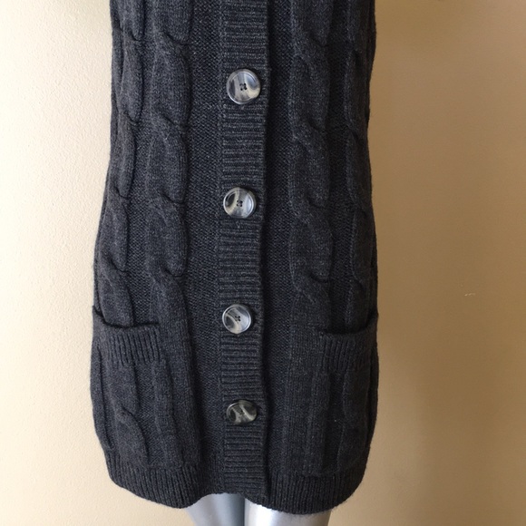 VINCE | Chunky Cable Knit Short Sleeve Cardigan Alpaca / Wool / Acrylic Blend - Picture 5 of 13